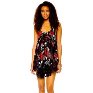 Free People She Swings Slip Dress Grey Combo Size XS